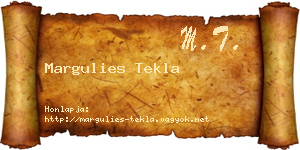 Margulies Tekla névjegykártya